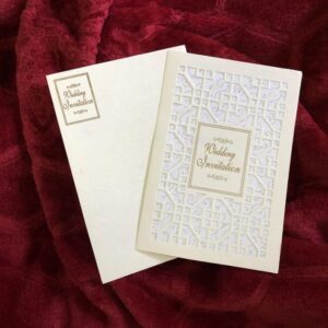 Laser cut White Wedding Invitation Card for Goa 020