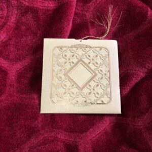 Light Mehndi 4 Fold Pouch Wedding Card 023